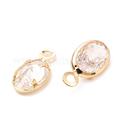 Brass Cubic Zirconia Charms&nbsp;ZIRC-K087-08KCG