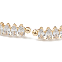 Brass Micro Pave Clear Cubic Zirconia Bangles&nbsp;BJEW-A116-04G-B