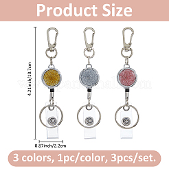 3Pcs 3 Colors Alloy & ABS Keychains&nbsp;KEYC-FH0001-69B