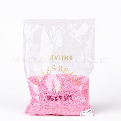 MIYUKIラウンドロカイユビーズ  日本製シードビーズ  8/0  （rr575)染めカーネーションシルバーラインアラバスター  3mm  穴：1mm  約19000~20500個/ポンド&nbsp;SEED-G008-RR0575