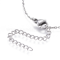 Brass Micro Pave Clear Cubic Zirconia Pendant Necklaces&nbsp;NJEW-R256-01