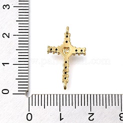 Brass Pave Black & Clear Cubic Zirconia Connector Charms&nbsp;KK-M101-02A-G01