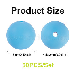 50Pcs Food Grade Eco-Friendly Silicone Beads&nbsp;SIL-TA0002-89I