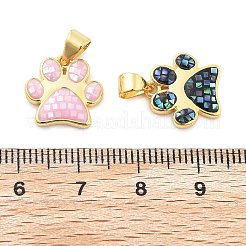 ラックメッキ真鍮エナメルチャーム  シェルと  長持ちメッキ  カドミウムフリー＆鉛フリー  足跡チャーム  18KGP本金メッキ  13x13.5x2.5mm  穴：4.5x3.5mm&nbsp;KK-K380-12G