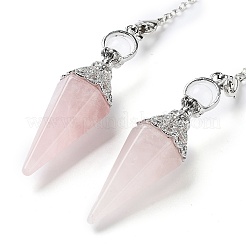Natural Rose Quartz Hexagonal Pointed Dowsing Pendulums&nbsp;G-P552-05P-04