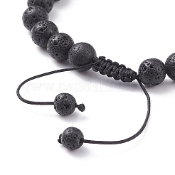 Natural Malaysia Jade(Dyed) & Lava Rock & Synthetic Hematite Braided Bead Bracelet&nbsp;BJEW-JB08144-07