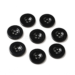樹脂ボタン  染め  フラットラウンド  ブラック  20x3mm&nbsp;RESI-D033-20mm-02