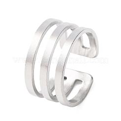 304ステンレススチールカフオープンリング  ステンレス鋼色  10.5mm  内径：17.6mm&nbsp;RJEW-P176-01P