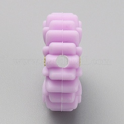 デイジー食品グレードの環境に優しいシリコーン焦点ビーズ  プラム  19x7.5mm  穴：2.5mm&nbsp;SIL-CJC0002-01C