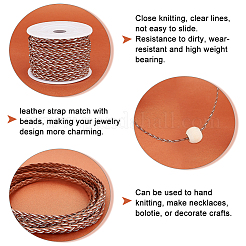 10m 3-Ply PU Leather Braided Cord&nbsp;LC-PH0001-07A