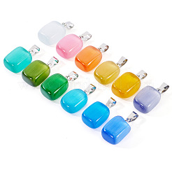 12Pcs 12 Colors Cat Eye Pendants&nbsp;CE-TA0001-04