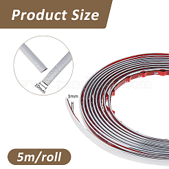PVC 車内装モールディングトリム  車の衝突防止ストリップ  銀  10x3mm  5 m /ロール&nbsp;AJEW-WH0459-85B