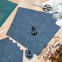 PUレザー生地  DIYクラフト用品  スコアー  スチールブルー  300x300x0.7mm&nbsp;DIY-WH0656-70D