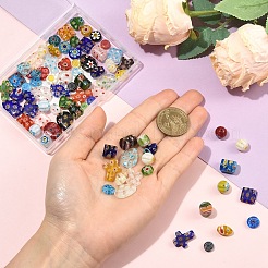 80Pcs 10 Styles Handmade Millefiori Glass Beads&nbsp;LK-YW0001-13