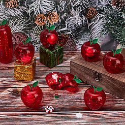 Christmas Apple Shaped Transparent Plastic Jewelry Gift Storage Boxes with Lid&nbsp;CON-WH0089-167B