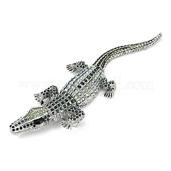 Alloy Rhinestones Alligator Brooches&nbsp;JEWB-S022-07B