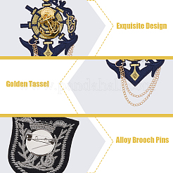 4Pcs 4 Style Anchor & Shield & Word Alloy Brooch Pins&nbsp;JEWB-FH0001-16
