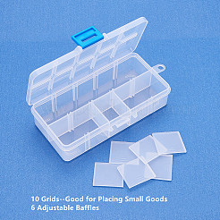 オーガナイザー収納プラスチックボックス  長方形  ホワイト  13.5x7x3cm  コンパートメント：3x2.5センチメートル  10区画/ボックス&nbsp;CON-BC0001-02