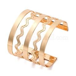 Wave Iron Cuff Bangles for Women&nbsp;BJEW-G741-04KCG