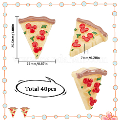 樹脂デコデンカボション40個  模造食品  ピザ  モカシン  25.5x22x7mm&nbsp;CRES-SC0002-88