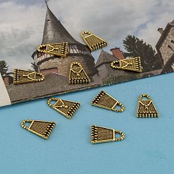 チベット風合金チャーム  アンティーク黄金  鉛フリー＆ニッケルフリー＆カドミウムフリー  長さ16.5mm  12 mm幅  厚さ2mm  穴：3mm&nbsp;X-GLF0208Y-NF