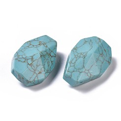 合成ターコイズペンダント  多面カット  ティアドロップ  36~37.5x23~24x14~15.5mm  穴：1.8mm&nbsp;G-K297-C02