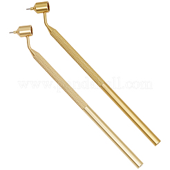 2本 2スタイル アルミ製液体筆記ペン  ゴールドカラー  205x21x12mm  内径：9mm  ペン先: 0.5~0.7mm&nbsp;AJEW-GF0012-83B