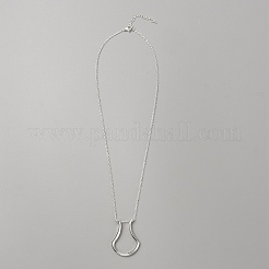 Zinc Alloy Teardrop Pendant Necklace with Steel Cable Chains&nbsp;NJEW-WH0002-97S