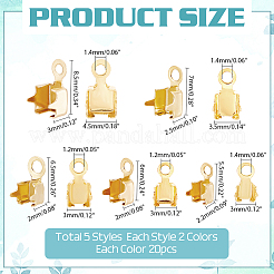 200Pcs 10 Styles Brass Rhinestone Claw Charms Settings&nbsp;KK-PH0010-43