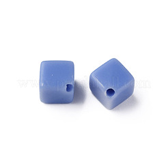 不透明なアクリルビーズ  キューブ  コーンフラワーブルー  13x14.5x14.5mm  穴：2mm  約530個/500g&nbsp;MACR-S373-135-A02