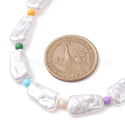 Plastic Imitation Pearl with Acrylic Beaded Necklaces for Women&nbsp;NJEW-JN04662