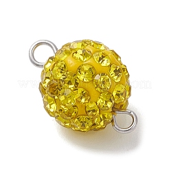12Pcs 12 Colors Polymer Clay Rhinestone Round Bead Connector Charms&nbsp;PALLOY-JF04608