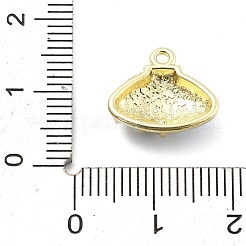 合金エナメルチャーム  ラインストーン付き  シェルシェイプチャーム  ゴールドカラー  古いレース  13x14x4.5mm  穴：1.4mm&nbsp;PALLOY-E582-02G-03