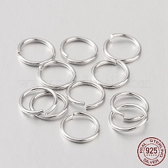 Anti-Tarnish Rhodium Plated 925 Sterling Silver Open Jump Rings&nbsp;STER-I005-32-8mm