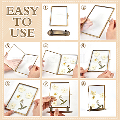 2Pcs Rectangle Brass Picture Photo Frame&nbsp;AJEW-WA0005-04A