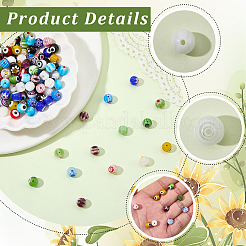 200Pcs 2Bags Handmade Millefiori & Evil Eye Lampwork Beads&nbsp;LAMP-PA0001-69