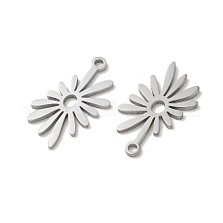 304ステンレスペンダント  花のチャーム  ステンレス鋼色  18x11x1mm  穴：1.2mm&nbsp;SA-CBA28C1-02B-P
