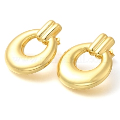 Rack Plating Ring Brass Stud Earrings&nbsp;EJEW-I310-05G