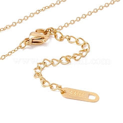 Clear Cubic Zirconia Beaded Rectangle Pendant with 304 Stainless Steel Cable Chains for Women Ion Plating(IP)&nbsp;NJEW-P262-05G