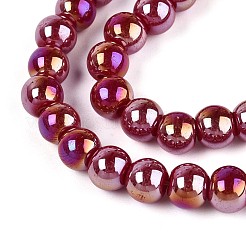 Electroplate Opaque Glass Beads Strands&nbsp;LS-GLAA-T032-P6mm-AB23