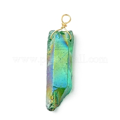 20Pcs Electroplated Natural Quartz Crystal Pendants&nbsp;PALLOY-AB00141