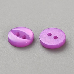 樹脂ボタン  2穴  フラットラウンド  蘭  11.5x2.5mm  穴：1.8mm&nbsp;BUTT-WH20002-13D