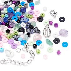 Mixed Stone & Glass Seed & Polymer Clay Beads DIY Jewelry Set Making Kit&nbsp;DIY-YW0004-73