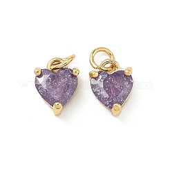 Brass Pave Cubic Zirconia Pendants&nbsp;KK-A291-04G