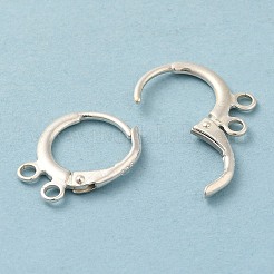 925スターリングシルバーフレンチフックピアスのパーツ  2ループ＆s925スタンプ付き  銀  14.5x11.5x2mm  穴：1.6mm  ピン：0.9mm&nbsp;STER-M110-01B-S
