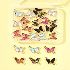 24Pcs 6 Colors Alloy Glass Connector Charms&nbsp;FIND-FS0003-51