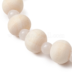 Synthetic Turquoise & Wood & Glass Beaded Stretch Bracelets for Boys Girls&nbsp;BJEW-JB11127-03