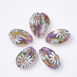 Printed Natural Cowrie Shell Beads&nbsp;LS-X-SHEL-S274-27D