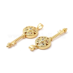 Brass Micro Pave Cubic Zirconia Pendants&nbsp;KK-M249-01G