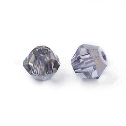 K9ガラスビーズ  多面カット  双円錐形  vitrail light  4x4mm  穴：1mm&nbsp;RGLA-F063-B-001VL